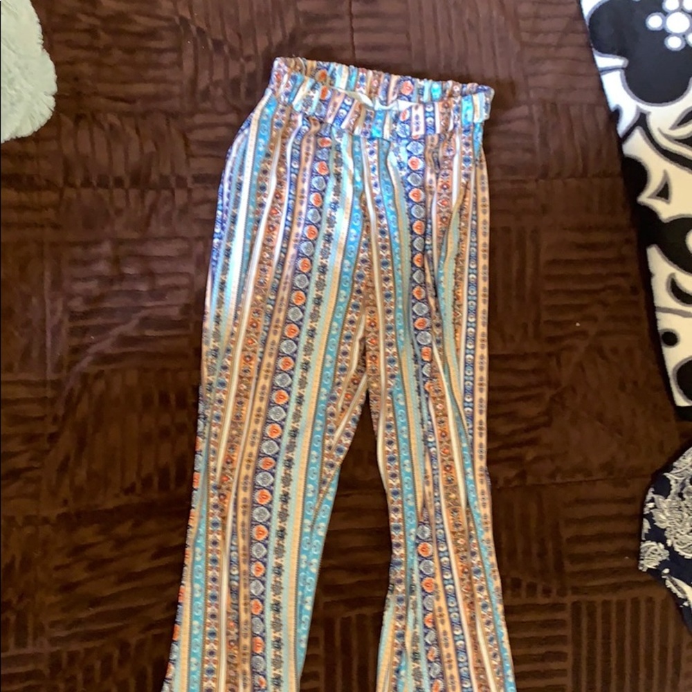 blue hipster boot cut pants